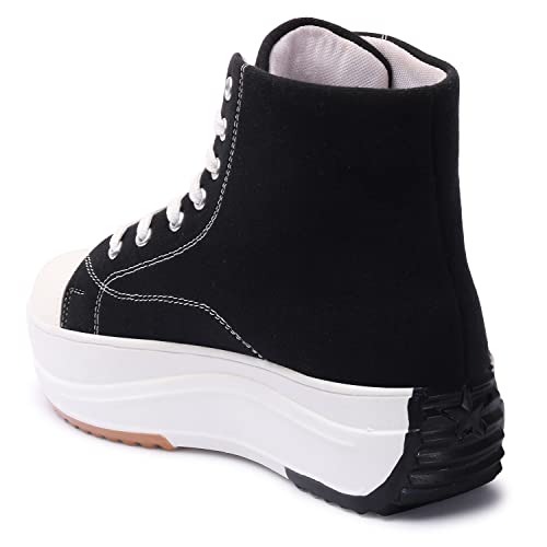 LENSBURY Women's Casual Heel Snow Boot for Winter I Stylish Long Boot I Stylish High Ankle I Trendy & Comfortable Shoes for Girls and Ladies LBCNV4003BL-38