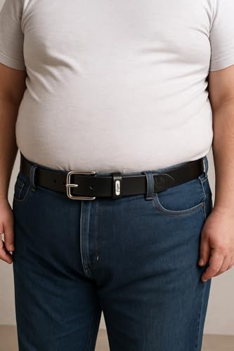 Flyer Extra Belt for Big Waist Men | Black Genuine Leather 72 Inch | Long and Strong | 2-Year Warranty | BL808