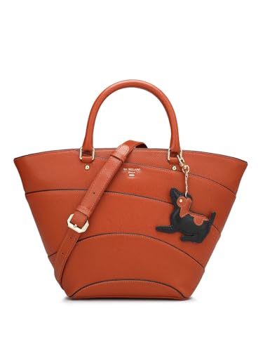 Da Milano Genuine Leather Orange Satchel (01123) (Small)