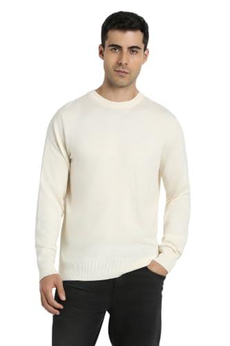 American Eagle Men Empire Cream Crew Neck Sweater