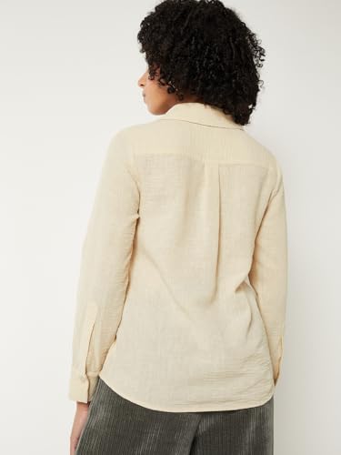 Max Women Embroidered Shirt(Beige_S)
