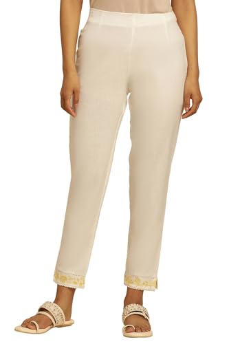 W Cotton Blend Strechable Straight Pants for Women | Cotton Blend Straight Pants for Women | Trousers for Women | W for Woman