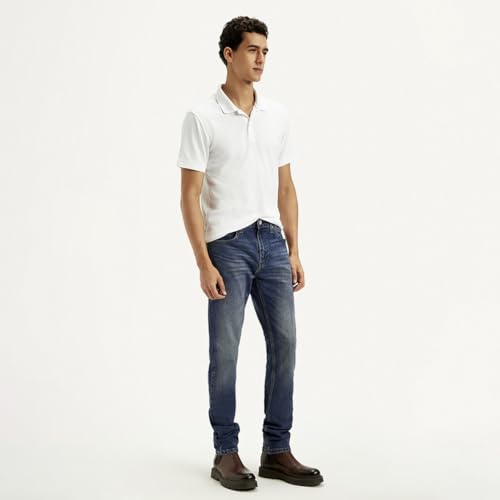 Levi's Men's Dark Indigo Tapered Fit Mid Rise Jeans