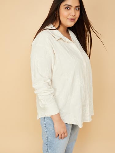 Max Women Embroidered Shirt (Beige_6XL)