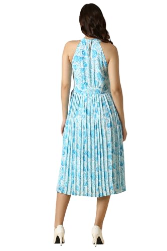 Allen Solly Women's Polyester Modern Knee Length Dress (AHDRWRGFQ75212_Blue