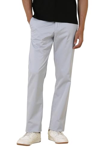 Men Grey Solid Casual Trousers