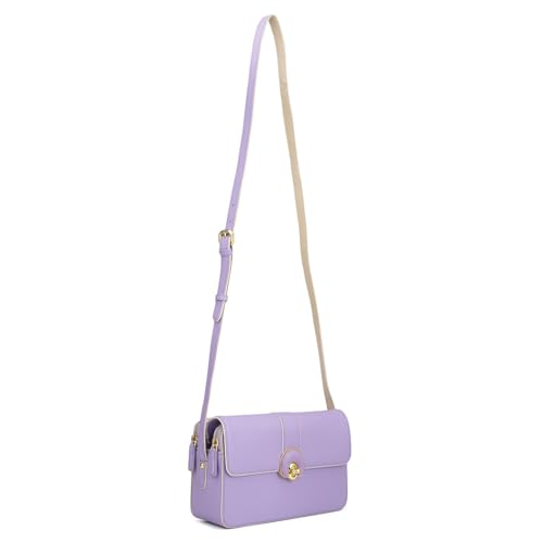 Da Milano Leather Sling Bag for Women - Purple (00176B)