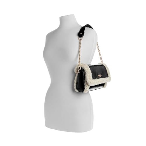 Guess Solid Fur Davika Flap Shoulder Bag