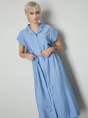 Max Women's Nylon A-Line Below The Knee Dress (B25WCTFEWDDR259_Pink