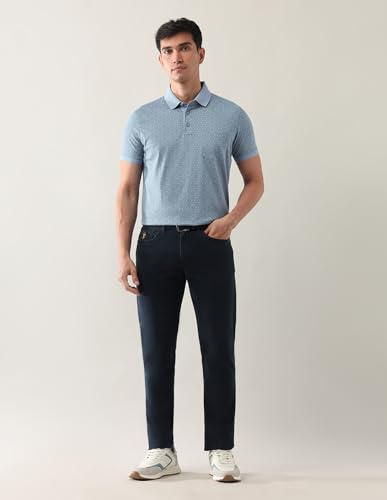 Arrow Men's Geometric Regular Fit Polo Shirt (ARAJTS3829_Grey