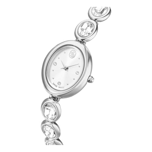 Swarovski Imber Oval Watch, Swiss Made, Metal Bracelet, Silver Tone, Stainless Steel