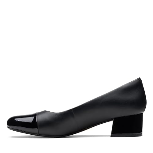 Clarks Women's Marilyn Sara Pump, Black Leather/Synthetic Combi, 11W