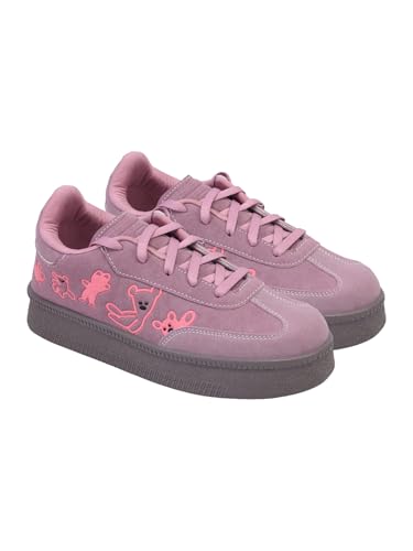 Shoetopia Women’s Peach Casual Sneakers | Lace-Up Low-Top Shoes with Cushioned Sole | Trendy Daily Footwear Walking Shoes EU39