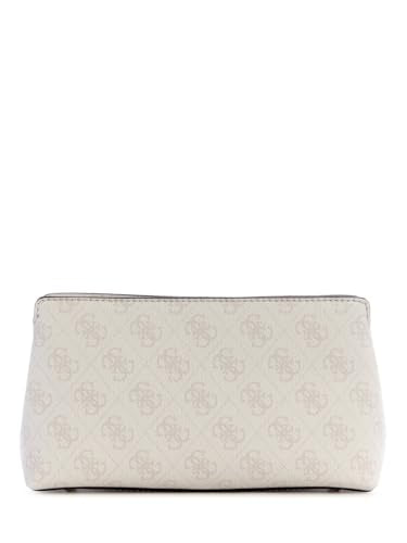 GUESS White Logo Printed Katya Top Zip Crossbody Bag