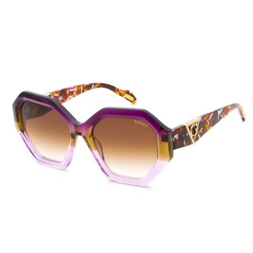 Guess 100% UV protecetd | Gradient | Medium | Full Rim | Hexagonal | Frame: Purple | Lens: Brown