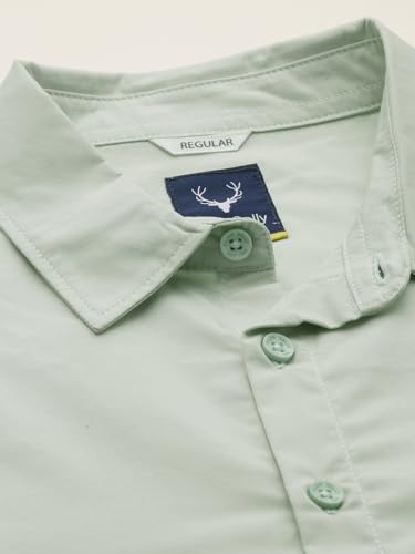 Boys Green Solid Casual Shirt
