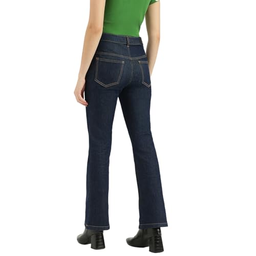 United Colors of Benetton Solid Bootcut Fit Jeans (Size: 24)-25P4ST5E9787I901 Blue