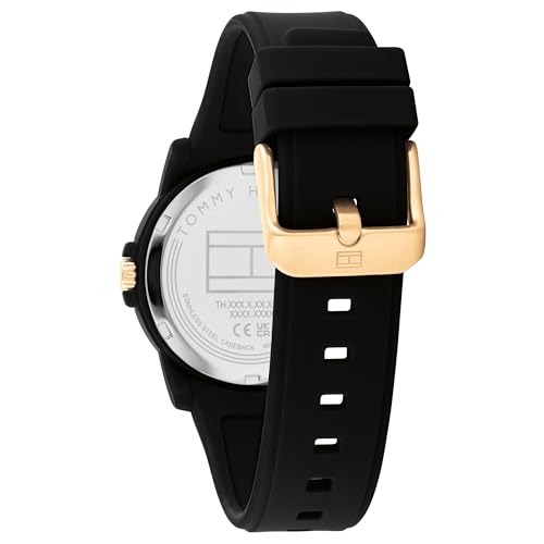 Tommy Hilfiger Analog Black Dial Silicone Strap Watch for Women