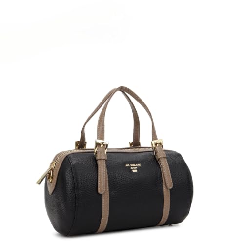 Da Milano Leather Satchel Bag for Women - Black (LB-00772B)