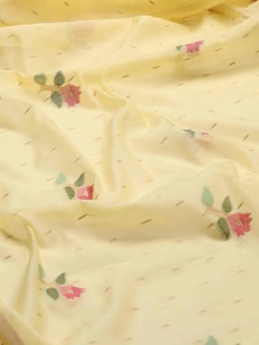 Meena Bazaar Art Silk Saree For Women |YELLOW Colour