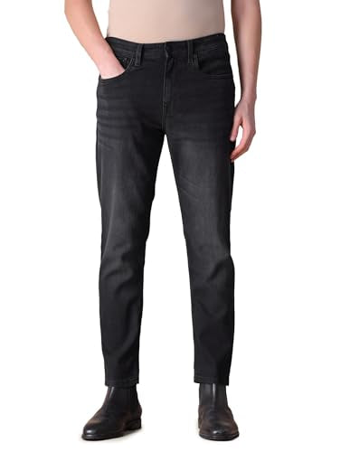 U.S. Polo Assn. Denim Co. Men's Comfort Cropped Fit Black Jeans (UDJENOE3053_Black_36)