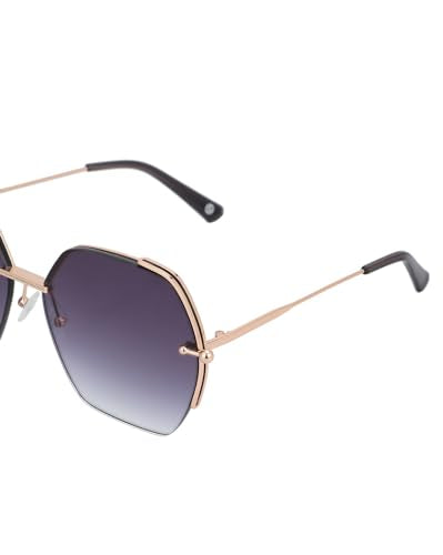 Carlton London Premium Rose Gold with Brown Toned & UV Protected Lens Oversized Sunglass for women - SaumyasStore
