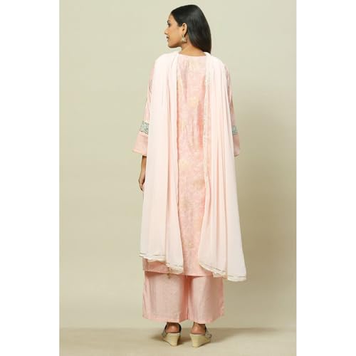 Rangriti Women's Cotton Blend Kurta Set (RSKASRTD18004SS23LPNK_Light Pink
