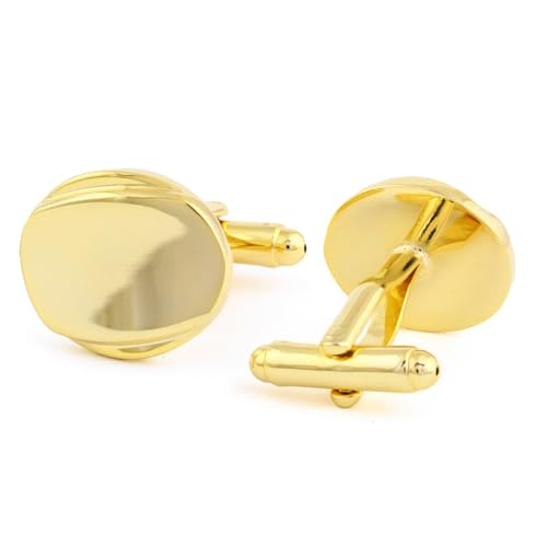 Peluche Men's Minimal Metal Design Cufflinks - Gold
