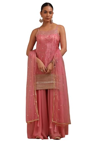 Soch Womens Pink Tissue Suit Set With Sequins