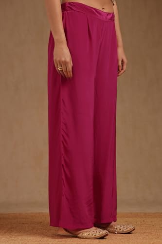 Soch Women's Crepe Kaftan Suit Set (SMUA5KS1079_Fuchsia