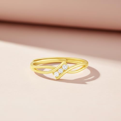 ZAVYA 925 Silver My Eternal Vow Gold Plated Ring (Adjustable) | Gift for her, Gifts for Women & Girls | With Certificate of Authenticity and 925 Stamp