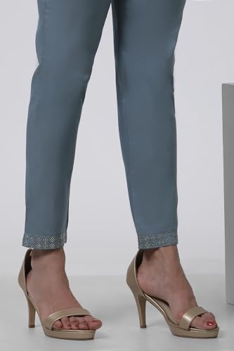 W for Woman Pink Festive Striped Print Organza Flared Kurta Set with Straight Pant_24FEWS19928-121974_XL