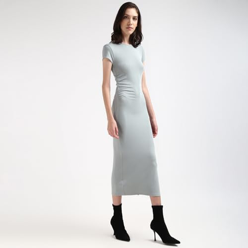 Calvin Klein Department3451 Modal Bodycon Calf Length Dress (J20J224064PFF_Slate Gray_XXL)