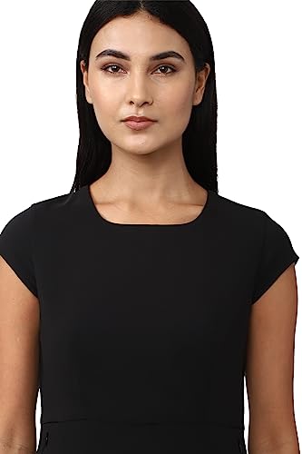 Van Heusen Women's Polyester Blend Classic Knee-Length Formal Dress (VWDRCRGBS06113_Charcoal