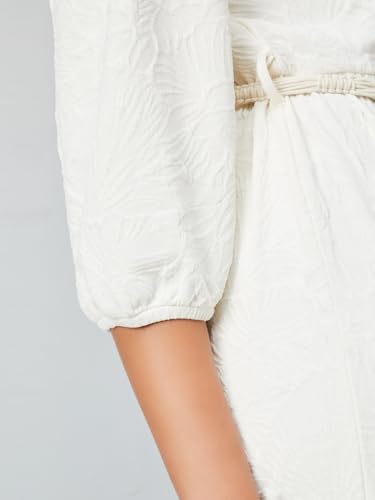 Max Women's Cotton Blend A-Line Below The Knee Dress (BOH18_Ecru