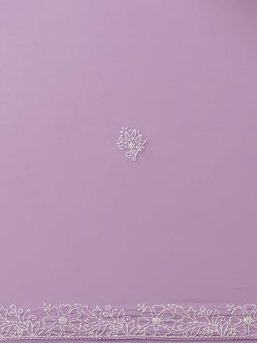 Ada Women's Lucknow Chikankari Handcrafted Faux Georgette Saree With Blouse A129584 Mauve