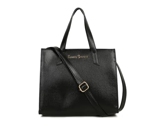 LOUIS STITCH Stylish Black Handbag for Women | Ladies Satchel Handbag for Travel, Office, College (LS-LDB-VF1039-HBJB)