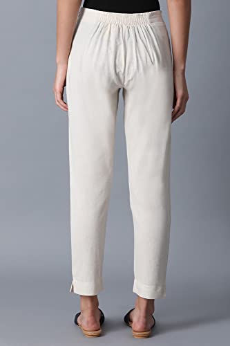 W for Woman Ecru Slim Pants_24CRW160151-211345_3XL