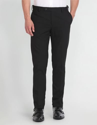 Arrow Mid Rise Patterned Trousers Black