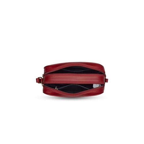 Caprese Minato Sling Medium Bag for Women | Stylish Bag with Adjustable Strap, Secure Zip Closure for Comfortable Wear | Versatile Handbag for Everyday Use, Travel & Special Occasions (Cherry Red)