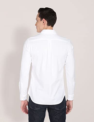 U.S. POLO ASSN. Mens Solid Dobby Fs Regular Fit Shirts (Usshtfx0006_White_M)