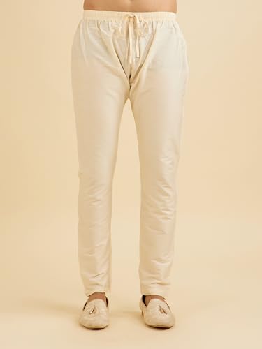 Manyavar Men's Art Silk Leheriya Printed Kurta Set (Mustard,XXXL)