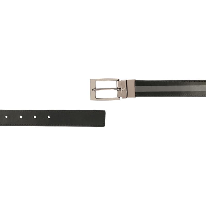 United Colors of Benetton Men's Reversible Leather Belt Weldon | Color - Black+Grey | XL 110Cm | Formal & Casual | Ideal For Gifting