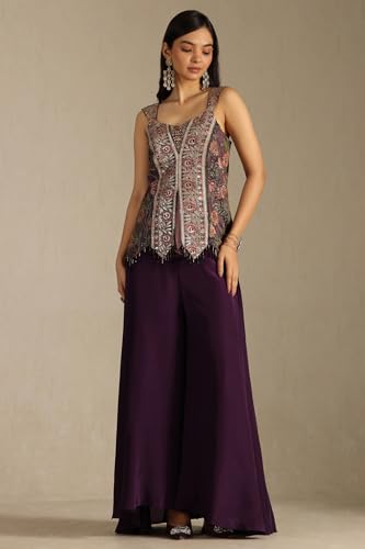 Soch Women's Tissue Kurta Suit Set (OWA5CD22227_Purple