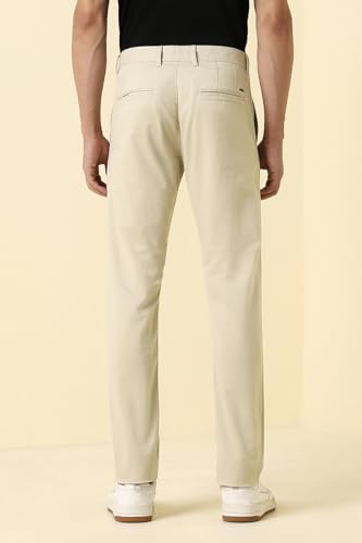 Men Beige Textured Casual Trousers