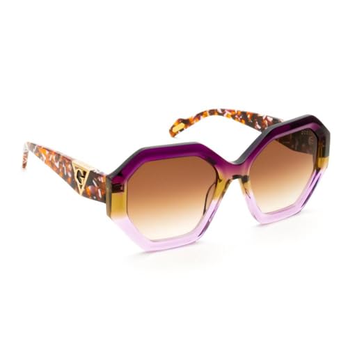 Guess 100% UV protecetd | Gradient | Medium | Full Rim | Hexagonal | Frame: Purple | Lens: Brown