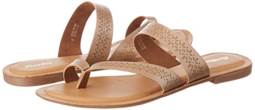 Bata womens SHINE TR Beige Flat Sandal - SaumyasStore