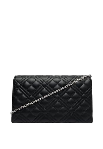 Love Moschino Quilled PU Bag Black + Galv.Nickel
