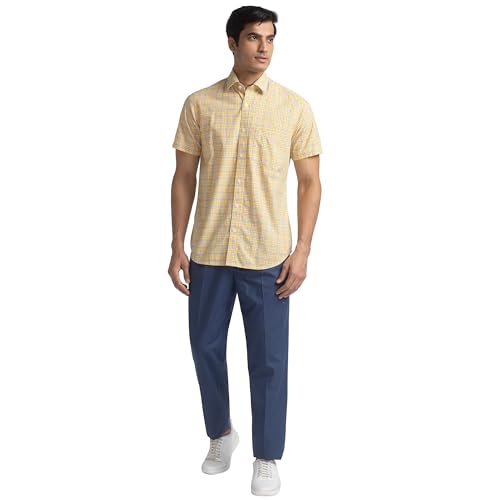 Colorplus Men Cotton Tailored Fit Medium Yellow Formal Shirt