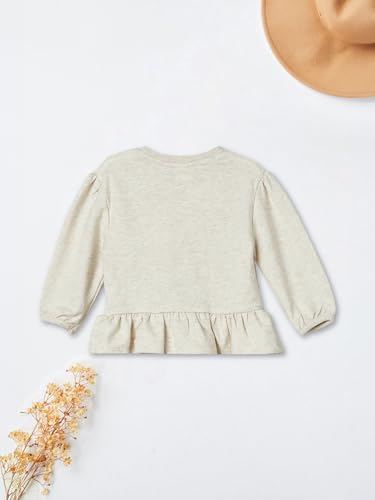 Max Girls Printed Top with Leggings Set (Beige_18-24 M)